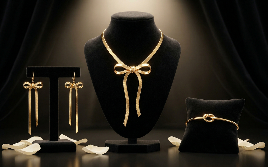 The Full Bow Collection — Necklace + Earrings + Bracelet