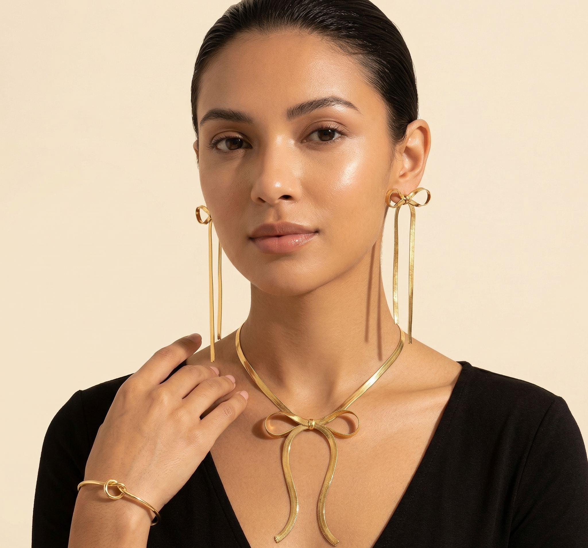 The Full Bow Collection — Necklace + Earrings + Bracelet