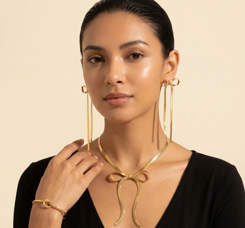 The Full Bow Collection — Necklace + Earrings + Bracelet